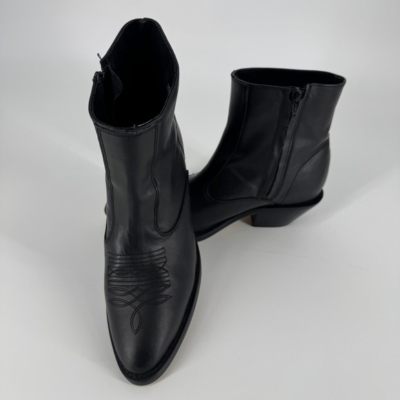 Masterson Boot Co. Other - Masterson Boot Co Black Leather Western Ankle Boots Side Zip Men's 8.5D